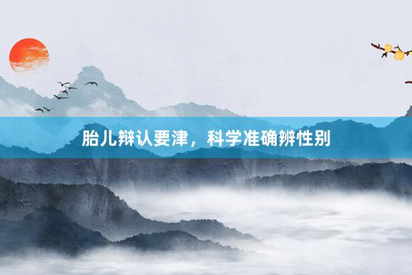 胎儿辩认要津，科学准确辨性别